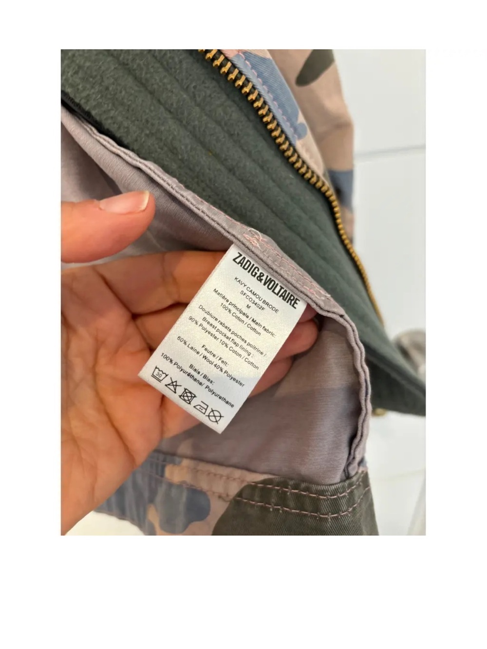 🎉SALE🎉 Zadig & Voltaire Kavy Camou Brode Embroidered Camo Utility Jacket NWOT - Picture 12 of 12